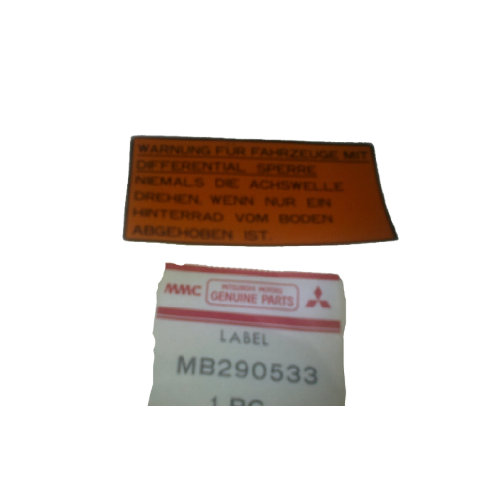 ETIKET UYARI IKAZ MITSUBISHI LANCER 90