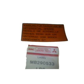 ETIKET UYARI IKAZ MITSUBISHI LANCER 90